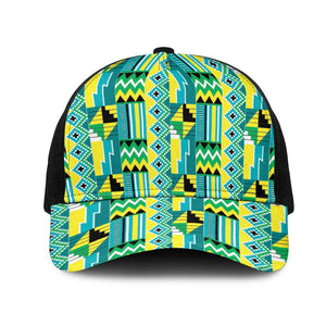 African Nkyinkyin Kente Pattern Mesh Trucker Cap - African Pride
