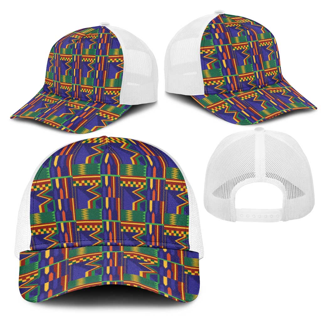 African Fathia Fata Nkrumah Kente Pattern Baseball Net Cap - African Pride