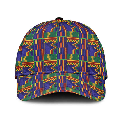 African Fathia Fata Nkrumah Kente Pattern Classic Cap - African Pride