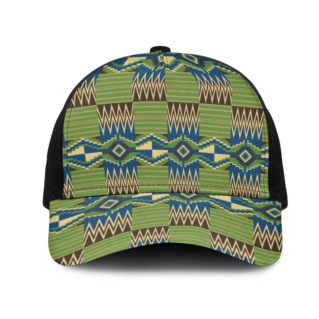 African Obaakofo Mmu Man Kente Pattern Baseball Net Cap - African Pride