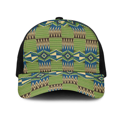 African Obaakofo Mmu Man Kente Pattern Baseball Net Cap - African Pride