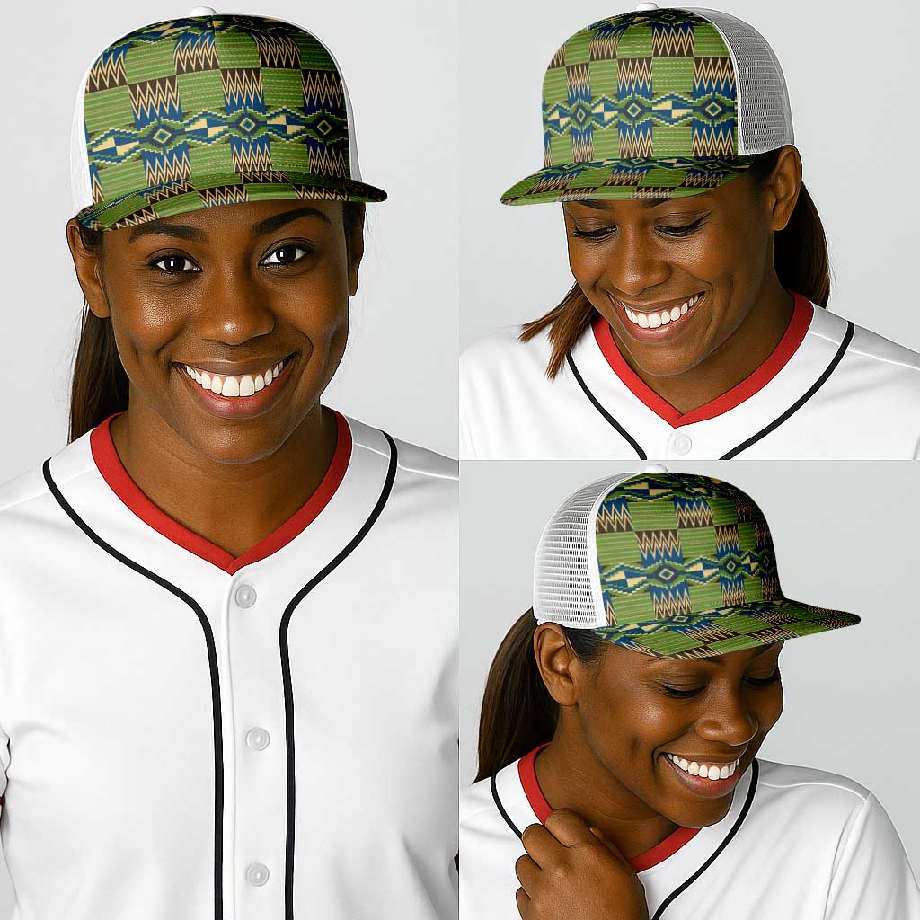African Obaakofo Mmu Man Kente Pattern Baseball Net Cap - African Pride