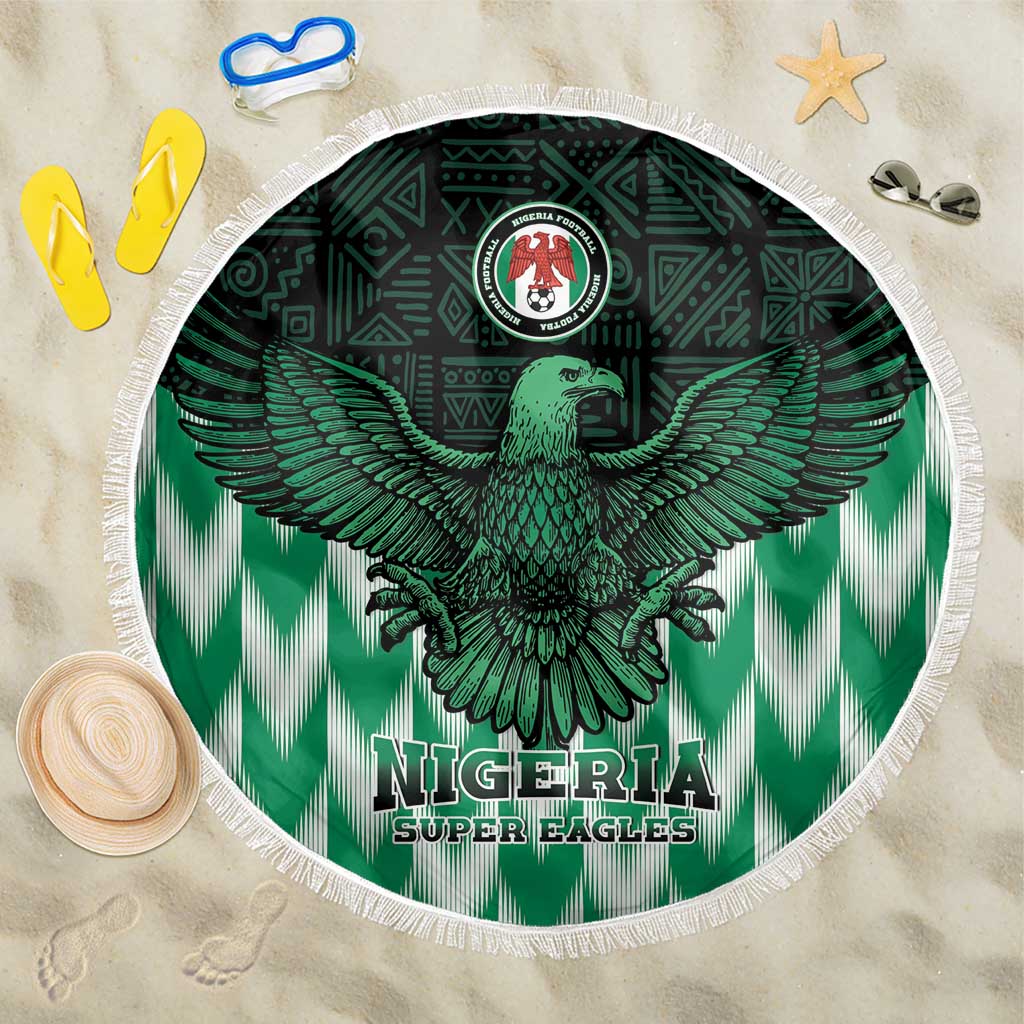 Custom Nigeria Football Beach Blanket African Pattern