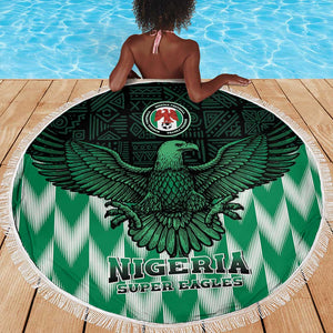 Custom Nigeria Football Beach Blanket African Pattern