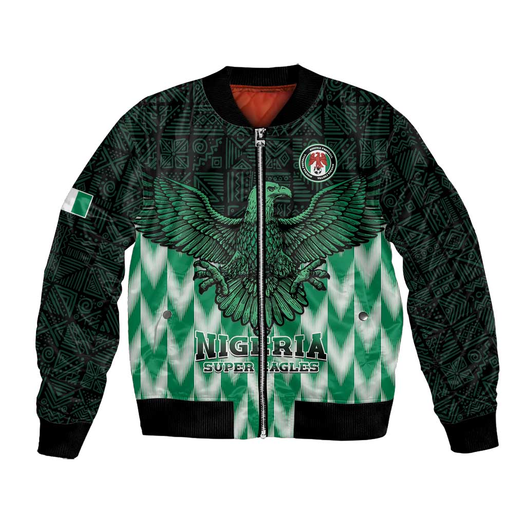 Custom Nigeria Football Bomber Jacket African Pattern