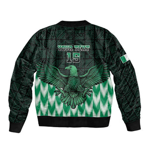 Custom Nigeria Football Bomber Jacket African Pattern