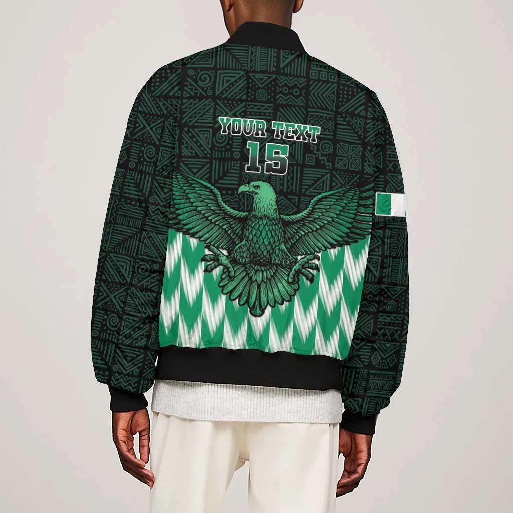 Custom Nigeria Football Bomber Jacket African Pattern