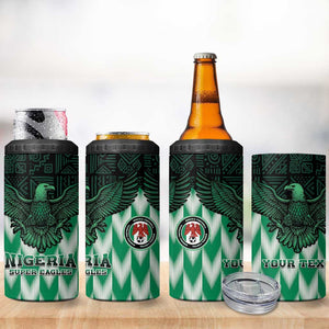 Custom Nigeria Football 4 in 1 Can Cooler Tumbler African Pattern