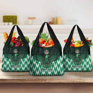 Custom Nigeria Football Grocery Bag African Pattern