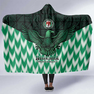 Custom Nigeria Football Hooded Blanket African Pattern