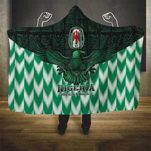 Custom Nigeria Football Hooded Blanket African Pattern