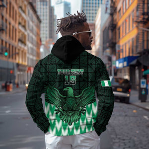 Custom Nigeria Football Hoodie African Pattern