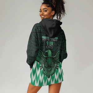 Custom Nigeria Football Hoodie Dress African Pattern