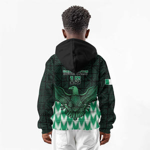 Custom Nigeria Football Kid Hoodie African Pattern