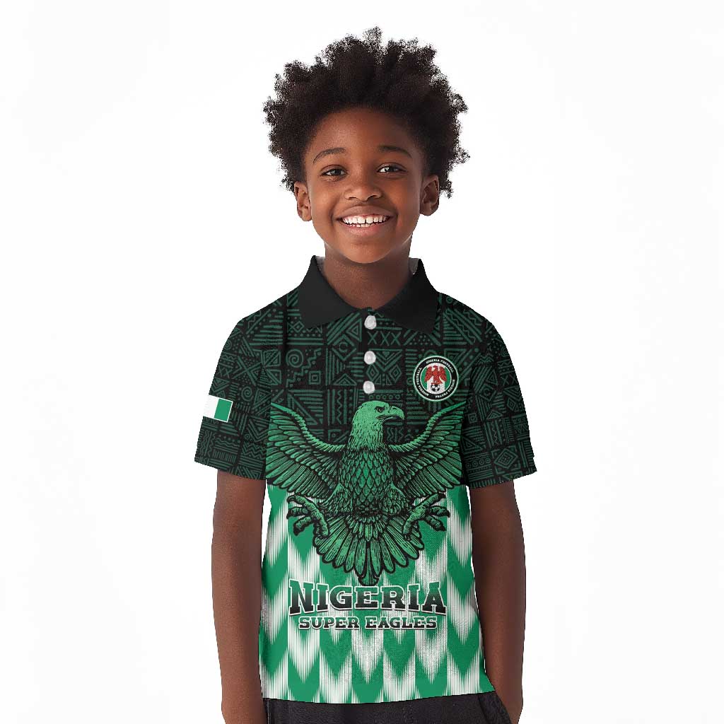 Custom Nigeria Football Kid Polo Shirt African Pattern