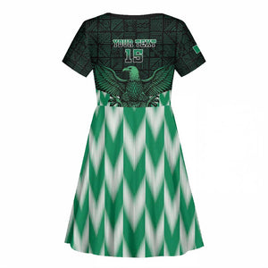 Custom Nigeria Football Kid Short Sleeve Dress African Pattern