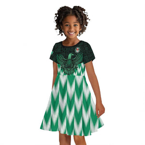 Custom Nigeria Football Kid Short Sleeve Dress African Pattern