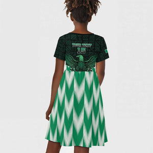 Custom Nigeria Football Kid Short Sleeve Dress African Pattern