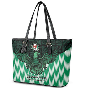 Custom Nigeria Football Leather Tote Bag African Pattern