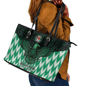 Custom Nigeria Football Leather Tote Bag African Pattern