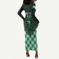 Custom Nigeria Football Long Sleeve Bodycon Dress African Pattern LT15