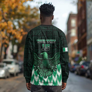 Custom Nigeria Football Long Sleeve Shirt African Pattern