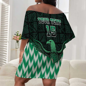 Custom Nigeria Football Off Shoulder Short Dress African Pattern