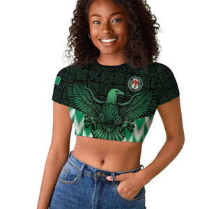 Custom Nigeria Football Raglan Cropped T shirt African Pattern