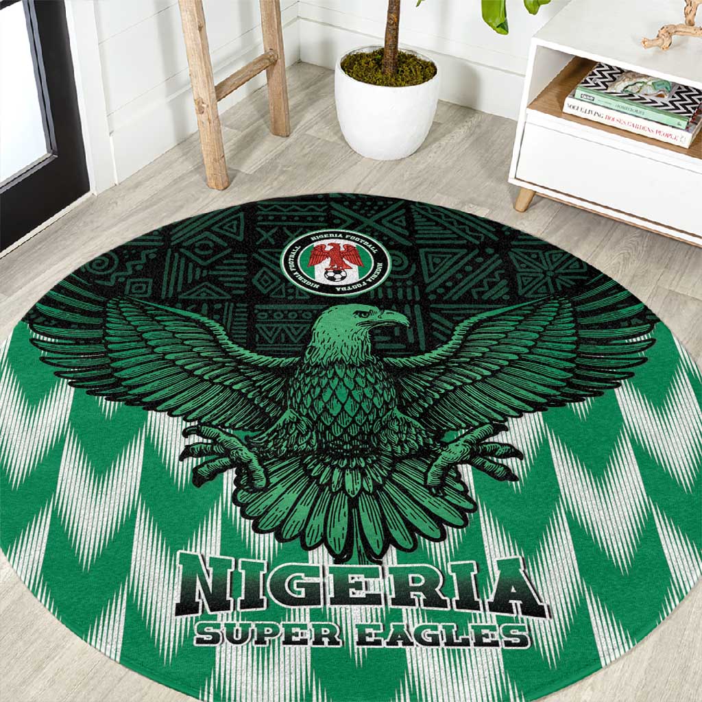 Custom Nigeria Football Round Carpet African Pattern