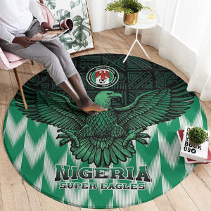 Custom Nigeria Football Round Carpet African Pattern