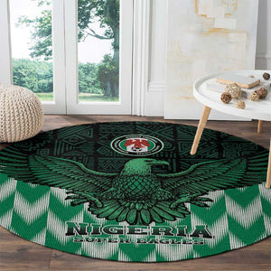 Custom Nigeria Football Round Carpet African Pattern