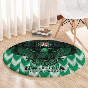 Custom Nigeria Football Round Carpet African Pattern