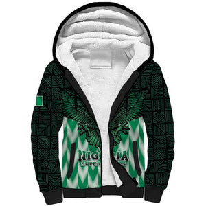 Custom Nigeria Football Sherpa Hoodie African Pattern