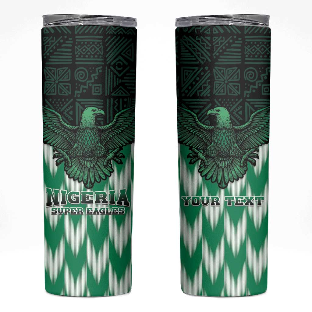 Custom Nigeria Football Skinny Tumbler African Pattern