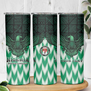 Custom Nigeria Football Skinny Tumbler African Pattern