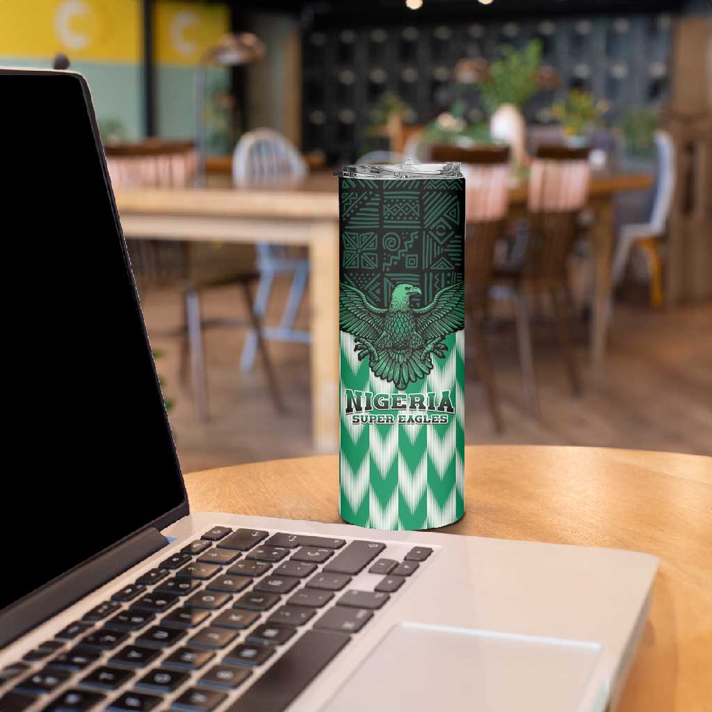 Custom Nigeria Football Skinny Tumbler African Pattern