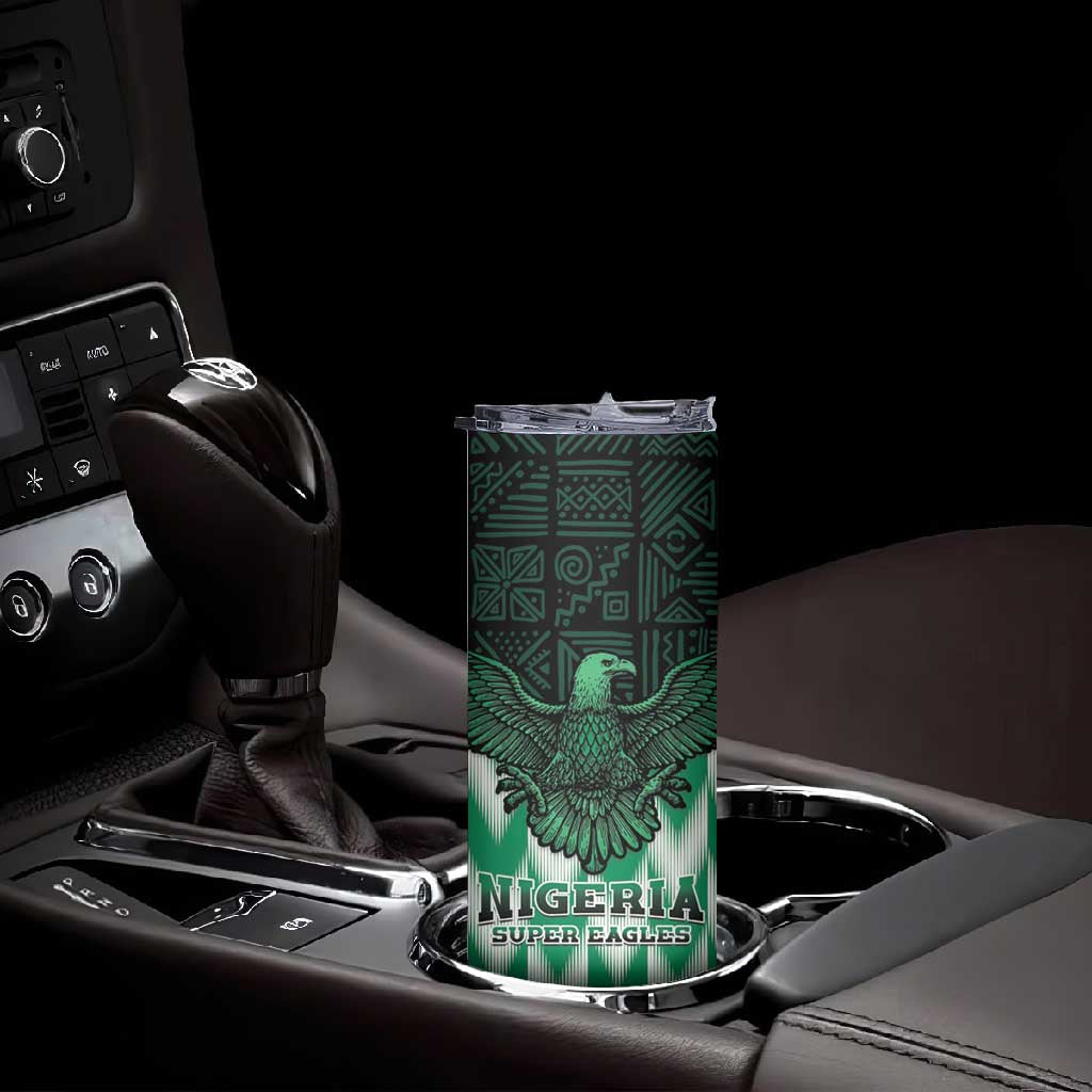 Custom Nigeria Football Skinny Tumbler African Pattern