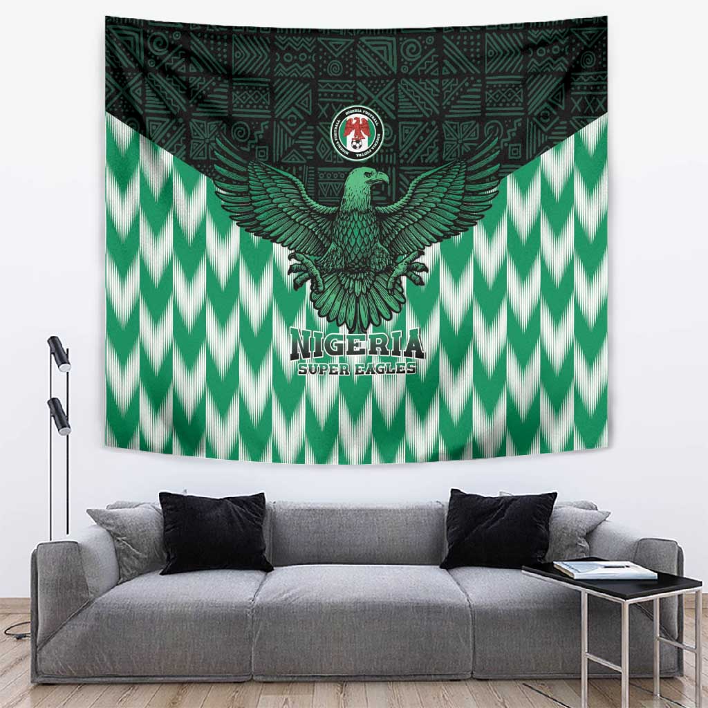 Custom Nigeria Football Tapestry African Pattern