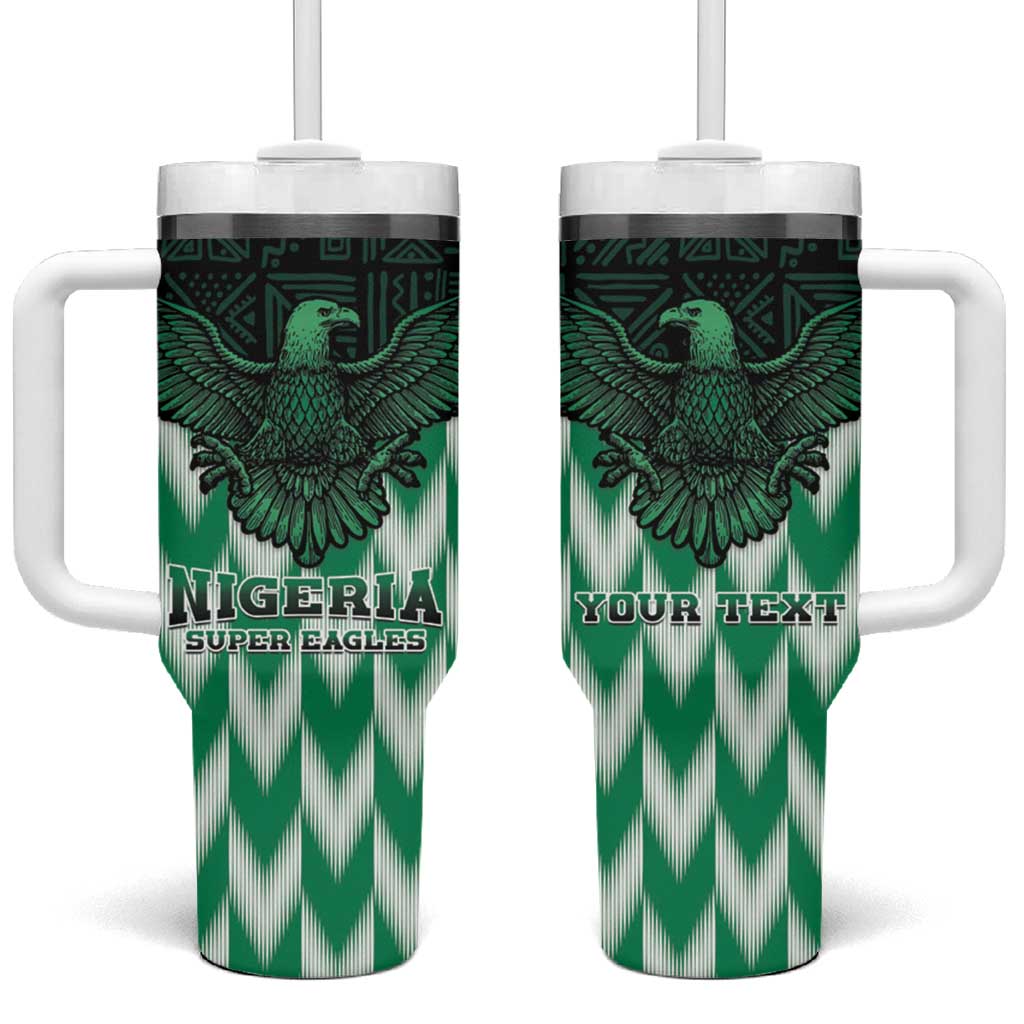 Custom Nigeria Football Tumbler With Handle African Pattern