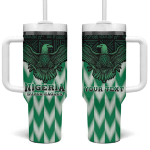 Custom Nigeria Football Tumbler With Handle African Pattern