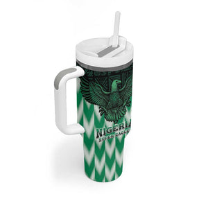 Custom Nigeria Football Tumbler With Handle African Pattern