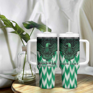 Custom Nigeria Football Tumbler With Handle African Pattern