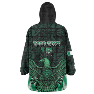 Custom Nigeria Football Wearable Blanket Hoodie African Pattern