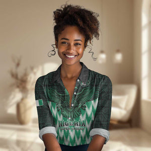 Custom Nigeria Football Women Casual Shirt African Pattern