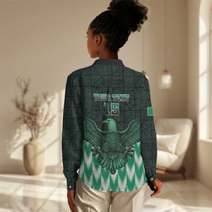 Custom Nigeria Football Women Casual Shirt African Pattern