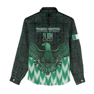 Custom Nigeria Football Women Casual Shirt African Pattern