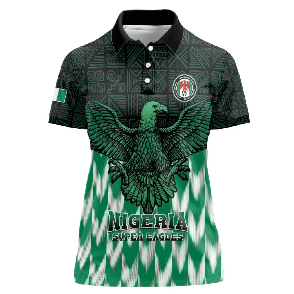 Custom Nigeria Football Women Polo Shirt African Pattern