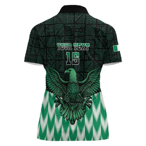 Custom Nigeria Football Women Polo Shirt African Pattern