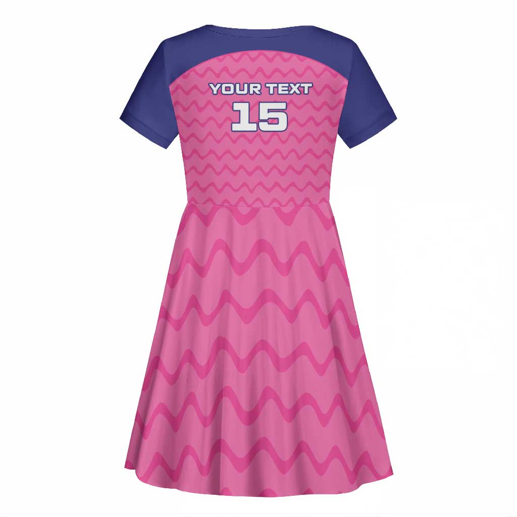 Custom Afro South Africa Cricket Kid Short Sleeve Dress Go Paarl