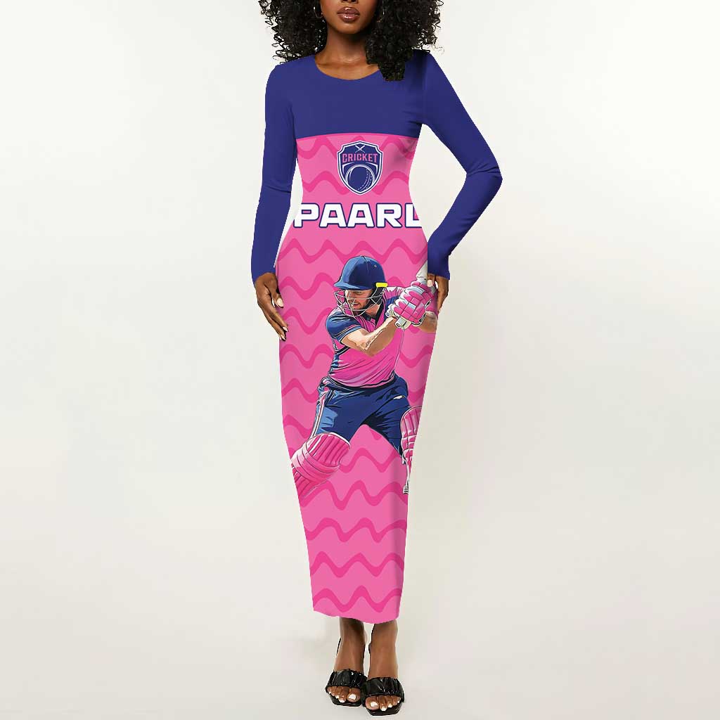 Custom Afro South Africa Cricket Long Sleeve Bodycon Dress Go Paarl